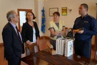 Rozmowa o urządzeniach prowadzona przez Komendanta Dziurkę, Prezydent Latacz, Pełnomocnika ds Bezpieczeństwa oraz dyrektor Izby Wytrzeźwień