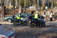 Policjanci na motorach w trakcie działań