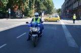 Policjant drogówki na motocyklu