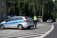 Policjant podczas zabezpieczenia 76. Tour de Pologne