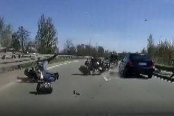 wypadek z udziałem motocyklisty