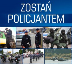 plakat zachęcający do wstąpienia do Policji