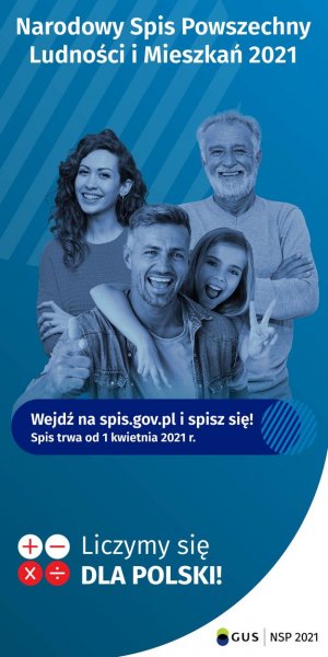 Plakat Narodowego Spisu Powszechnego Ludności i Mieszkań 2021