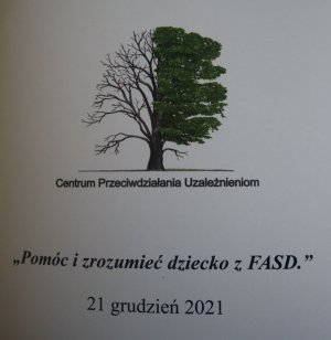 Plakat Centrum Przeciwdziałania Uzależnieniom Pomóc i zrozumieć dziecko z FASD