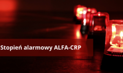 Napis stopień alarmowy ALFA-CRP