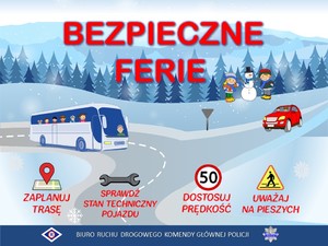 Plakat bezpieczne ferie