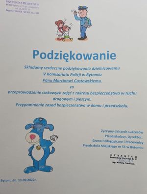 Podziękowania dla dzielnicowego