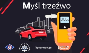 Plakat kierowco myśl trzeźwo.