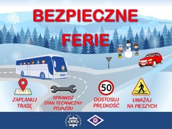 Plakat bezpieczne ferie.