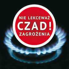 Na zdjęciu napis nie lekceważ czad zagrożenia.