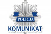 na zdjęciu gwiazda policyjna, napis Policja, Komunikat