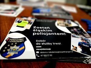 ulotka zostań śląskim policjantem dobór do służby trwa