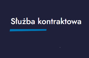 biały napis na granatowym tle służba kontraktowa
